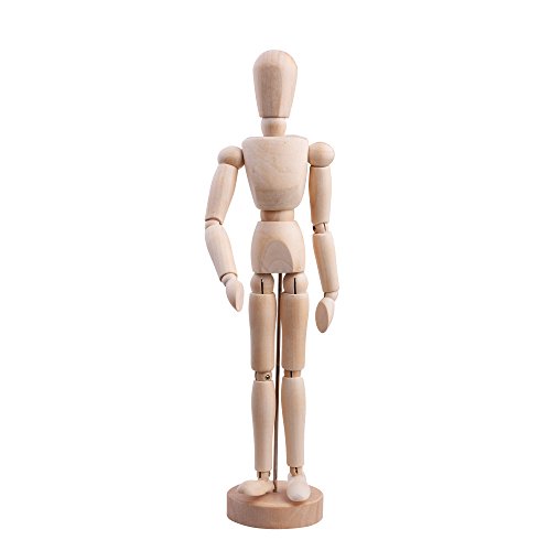 Cosmos 12' Wooden Articulated Figure Manikin Articulated Mannequin Artist Drawing Mannequin Model for Drawing Sketching Painting, with Stand/Base