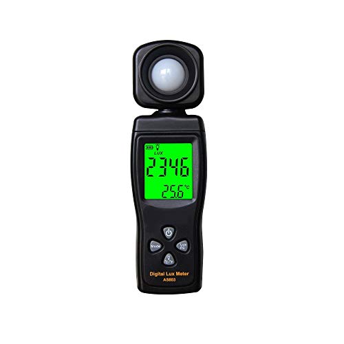 Cheffort Digital Lux Meter, LCD Spectrometer Handheld Illuminometer, Photometer Lux Meter, 0～200,000 Lux Light Meter for Homes, Office, Warehouses, Plantations, Stage, Stadiums(Battery NOT Included)