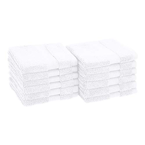 AmazonBasics Dual Performance Washcloths - 12-Pack, Scenic Snow