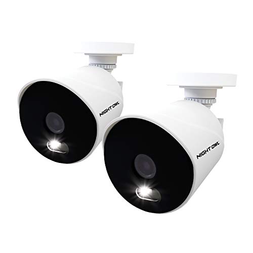 Night Owl 1080p HD Wired Indoor/Outdoor Add-On Cameras with Built-in Motion-Activated Spotlights, 100 ft. of Night Vision, Wide Viewing Angle and Color Night Vision (2-Pack)