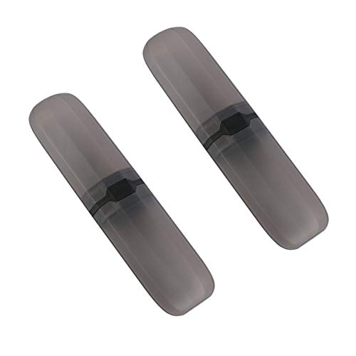 Yeeco Travel Toothbrush Case 2 Pack, Plastic Portable Toothbrush Holder Toothbrush Toothpaste Storage Box for Travel Camping Business - Transparent Black