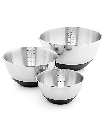 Martha Stewart Collection Non-Skid Mixing Bowls with Measurements, Set of 3