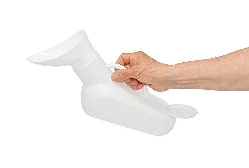 Portable Urinal With Female Adapter – Incontinence Pee Bottle Made From Heavy Duty Plastic 790 ML – Ideal For Bedridden Or Those With Limited Movement - Unisex (27 ounces) - By Home-X