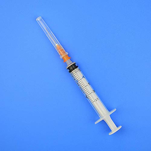 20Pack-2ml Syringes with 23G 1inch Needles,Disposable Sterile Syringe with Needle Plastic Syringe