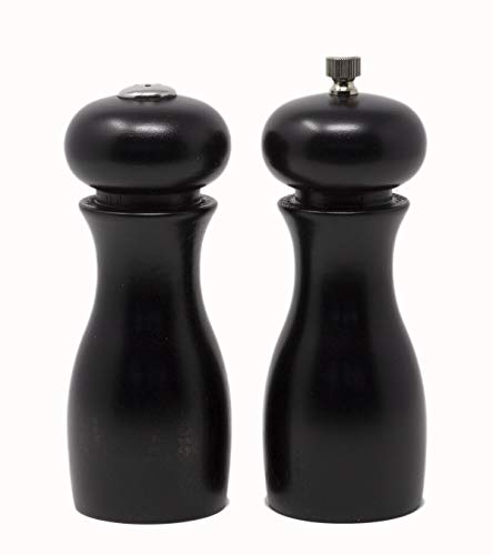 Olde Thompson 6' Caffe Wood Pepper Mill and Salt Shaker Set