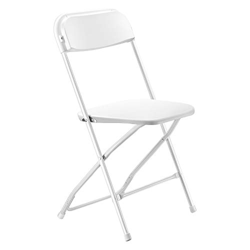 Kealive Folding Chairs 10 Pack 650 lbs Capacity Premium Plastic Folding Chairs Wedding Party Outdoor Indoor Office Ceremony Meeting House Gathering Dinner, White