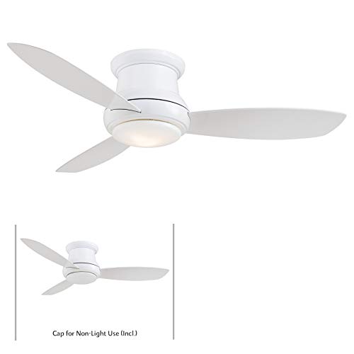 Minka-Aire F518L-WH, Concept II LED White Flush Mount 44' Ceiling Fan with Light & Remote Control