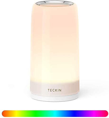 Table Lamp LED Touch Bedside Lamp Nightstand lamp Night Lights, TECKIN Desk Lamps Dimmable Warm White Light & Color Changing RGB lamps for Bedrooms, Living Rooms and Office