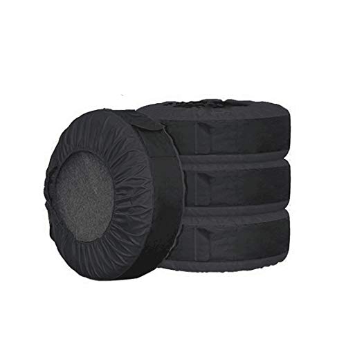 FLR 4Pcs Tire Cover 30in Tire Cover Black Waterproof Spare Tire Covers Protection Covers Seasonal Tire Storage Bag for Car Off Road Truck Tire