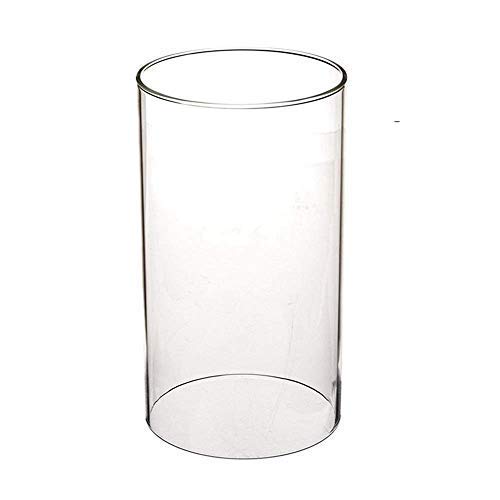 SUNWO Borosilicate Glass, Clear Candle Holder, Glass Chimney for Candle Open Ended, Glass Hurricane Candle Holders Diameter 2.5', Height8'