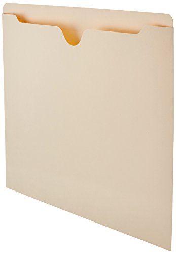 AmazonBasics File Folders Jacket, Reinforced Straight-Cut Tab, Flat-No Expansion, Letter Size, Manila, 100-Pack - AMZ600
