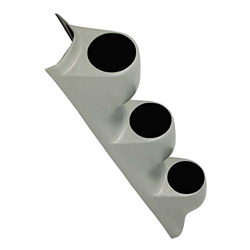 GlowShift Universal Gray Triple Pillar Gauge Pod - Fits Any Make/Model - ABS Plastic - Mounts (3) 2-1/16' (52mm) Gauges to Vehicle's A-Pillar