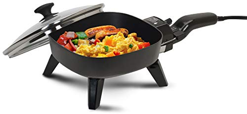 Maxi-Matic Elite Cuisine Electric Skillet with Glass, 7 inches, Black