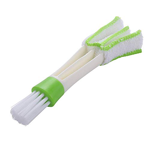 cleaning brush for home kitchen Window Blind Duster Car Air Vent Cleaner Automotive Air conditioner Brush, Dust Collector Cleaning Cloth Tool for Keyboard Window Shutters Shadow Jalousie (Green)