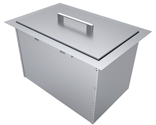 SUNSTONE B-IC14 Over/Under Height Single Basin Insulated Wall Ice Chest with Cover, 14' x 12', Stainless Steel