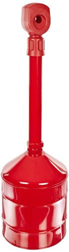 Justrite 26811R Steel Heavy Duty Butt Cans Cigarette Butt Receptacle, 5 Gallon Capacity, 11-1/2' Diameter x 38-1/2' Height, Red