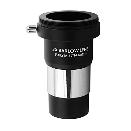 Barlow Lens 2X, Bysameyee 1.25 Inch Fully Multi-Coated Metal Barlow Lens with M42 Thread Camera Connect Interface for Telescope Eyepiece