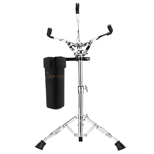 Donner Snare Drum Stand Adjustable, Double Braced, with Drum Stick Holder Fit 10''-14'' Dia Drums, Height Range 14.2-22.8 Inches