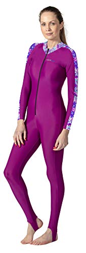 Aqua Blue Sport Skin Spandex Super-Stretch Body Suit, Perfect for Surfing, Diving, Snorkeling, All Water Sports. 50+ UPF (Aztec, M)