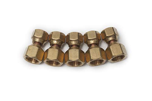 LTWFITTING Brass 1/2' OD x 3/8' OD Flare Forged Reducing Swivel Nut Union Tube Fitting(Pack of 5)