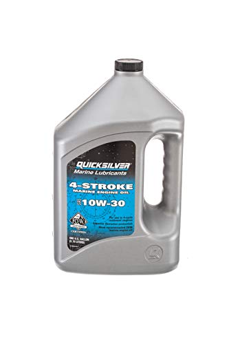 Quicksilver 8M0078617 4-Stroke Marine Engine Oil – for Outboard, Sterndrive & Inboard Engines – SAE 10W-30 Mineral – 1 Gallon