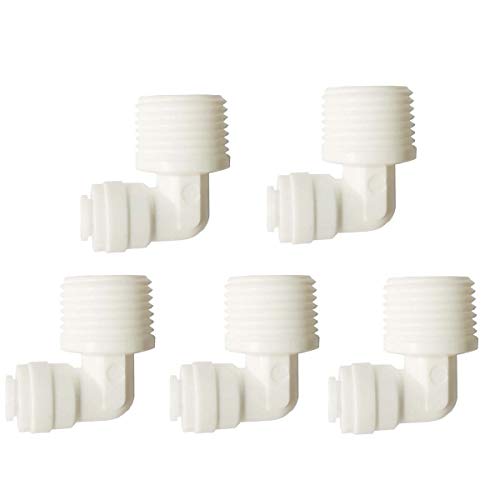 YZM Quick Connect fittings RO Water Filters (5, Elbow, 3/8' Male x 1/4' OD tube)