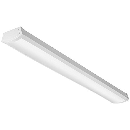 Lithonia Lighting FMLWL 48-Inch 840 Contractor Select 4-Foot Flushmount LED Wrap Ceiling Light for Garage| Home| Basement| 2900 Lumens, 120 Volts, 41 Watts, Damp Listed, Bright
