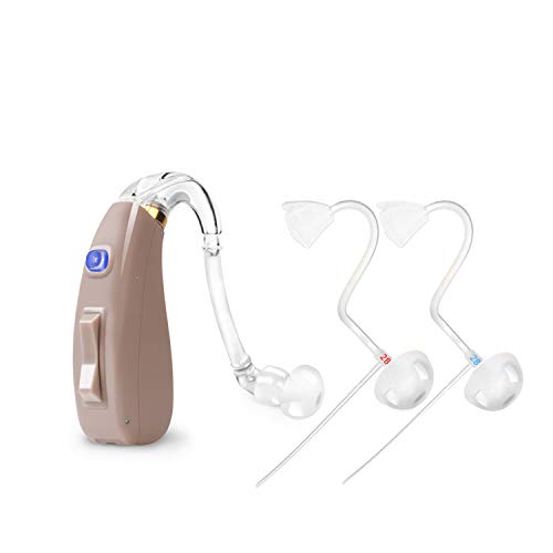 Banglijian Hearing Amplifier Rechargeable Ziv-201P with 4 Channels, Layered Noise Reduction, Adaptive Feedback Cancellation, 2 Types of Sound Tubes