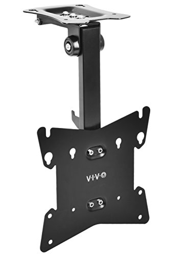 VIVO Black Manual Flip Down Mount Folding Pitched Roof Ceiling Mounting for Flat TV & Monitors 17' to 37' (MOUNT-M-FD37B)