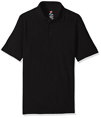 Hanes Men's Short Sleeve X-Temp W/ FreshIQ Polo, Black, 3X-Large