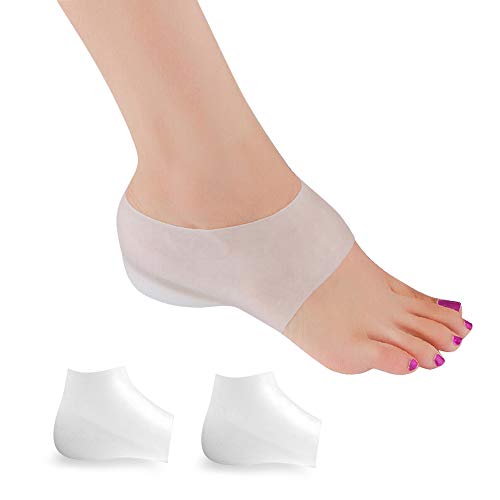 Vrlinking Invisible Height Increase Insole, Wearable Heel Cushion Inserts Shoe Soft Silicone Heel Lift Insole Leg Lengthen for Men and Women, 1.7in