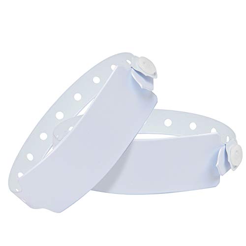 Wristall Plastic Wide Face Wristbands for Events - Vinyl Wristbands of Party by Fivepeans(White, 100)