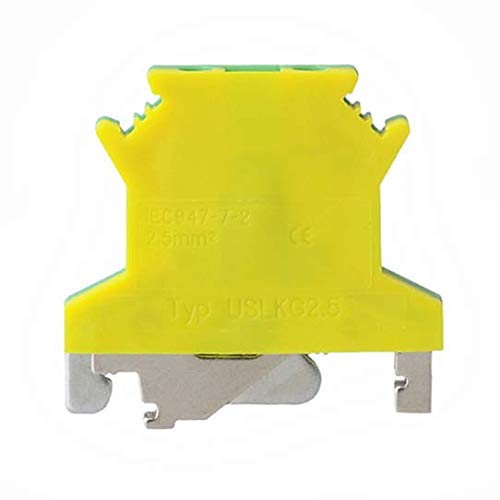 10 Pcs USLKG2.5N DIN Rail Mounted Ground Circuit Connection Terminal Block Screw Clamp 690V 34A