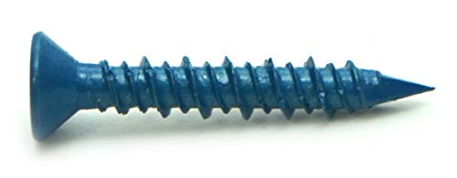 CONFAST 3/16 x 1-1/4 Flat Phillips Concrete Diamond Point Screw Anchor with Drill Bit for Anchoring to Masonry, Block or Brick (100 per Box)
