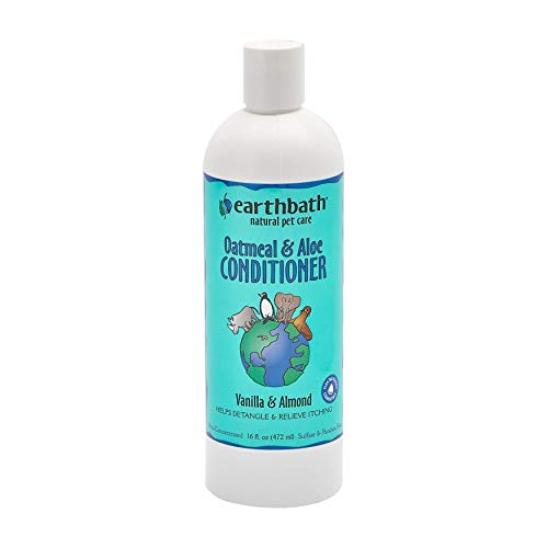 Earthbath Oatmeal & Aloe Pet Conditioner - Vanilla & Almond, Helps Detangle & Relieve Itching, Aloe Vera, Organic Shea Butter, Good for Dogs & Cats - Enhance Your Pet's Shine - 16 fl. oz