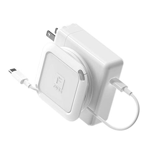 Fuse Reel The Side Kick Collapsible Charger Organizer and Travel Accessory Compatible with MacBook and PC charging cords and adapter cable management White