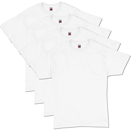 Hanes Men's ComfortSoft Short Sleeve T-Shirt (4 Pack ),White,Large