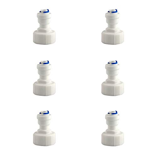 Eshiong Straight 1/4' Tube OD to 3/4' Female NPT Connector,Plastic Quick Connect Tube Fittings for Water purification & RO Water system