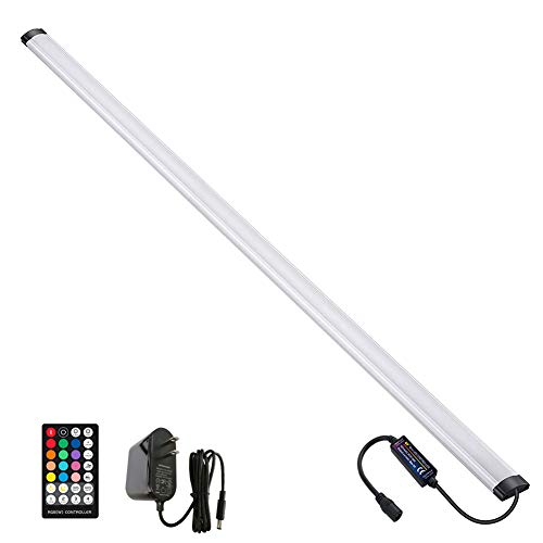LAIFUNI Dimmable Under Cabinet Lighting, RGB LED Light Bar, RF Remote Control Lamp, Multicolor Under Counter Lights for Desk, Room, Cupboard, Hallway, Shelf, Closet (36 Inch)
