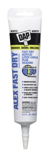 Dap 11425 Alex Plus Fast Dry Acrylic Latex Caulk Plus Silicone, 5.5-Ounce Tube, White