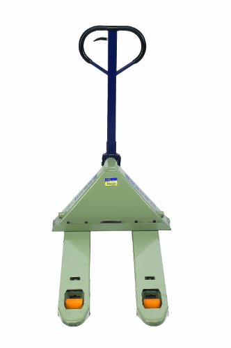 Wesco 272744 Deluxe Adjustable Fork Pallet Truck with Handle, Polyurethane Wheels, 5500 lbs Load Capacity, 47' Height, 48' Length x 27' Width