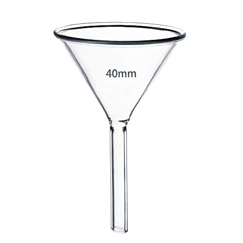 HUAOU Boro 3.3 Glass Funnel Short Stem, 40mm x 50mm(diameter x stem)