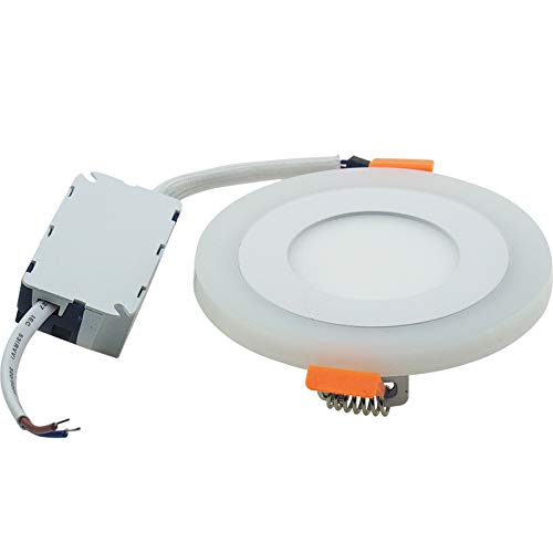 Pocketman Ultra-Thin RGB Led Recessed Ceiling Panel Light,6w 450 Lumens 4.1-inch Color Changing Round Ceiling Downlight with Remote Control & LED Driver
