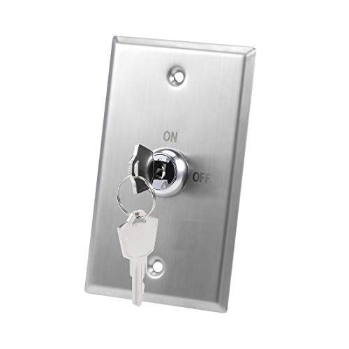 uxcell Key Switch Lock On/Off Exit Switch Emergency Door Release DPST for Access Control Panel Mount with 2 Keys