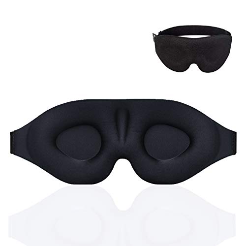 Sleep Mask for Women Men, Eye mask for Sleeping 3D Contoured Cup Blindfold, Concave Molded Night Sleep Mask, Block Out Light, Eye Pillow Soft Comfort Eye Shade Cover for Yoga Meditation