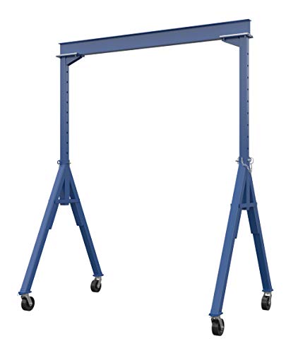 Vestil AHS-4-10-12 Steel Adjustable Height Gantry Crane, 4000 lbs Capacity, 10' Length x 8' Height Beam, 90'-144' Usable Height