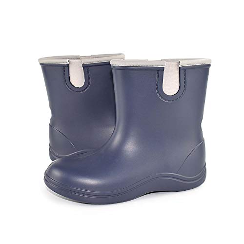 Rain Boots for Toddler Boys with Easy-On Lightweight, EVA Kids Waterproof Boot, Girls rain Shoes, Children Water Shoe Deep Blue