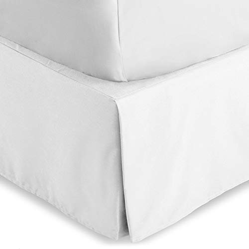 Bare Home Bed Skirt Double Brushed Premium Microfiber, 15-Inch Tailored Drop Pleated Dust Ruffle, 1800 Ultra-Soft Collection, Shrink and Fade Resistant (Full, Cool White)