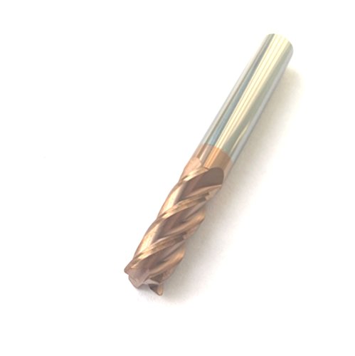 JERRAY solid Carbide Radiused Corner End Mill, HRC55 with TiAlN Coated, 4 Flutes, 1/4' Diameter, 3/4' Cutting length, 2' OAL, 0.020' Radius router bits