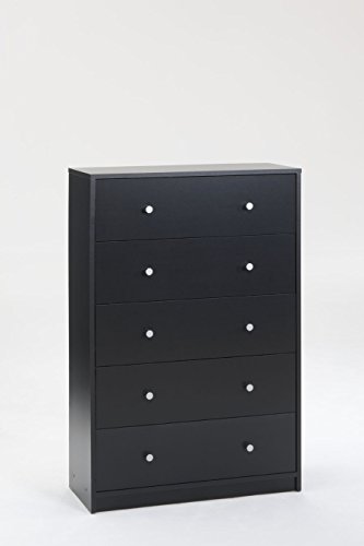 Tvilum Portland 5 Drawer Chest, Black